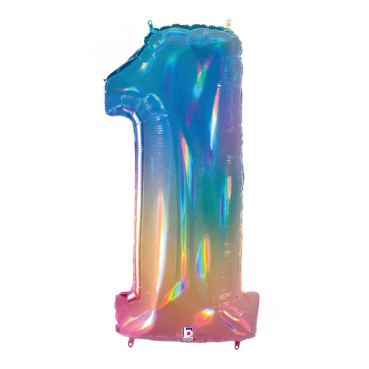 Opal Rainbow Foil Number Balloons