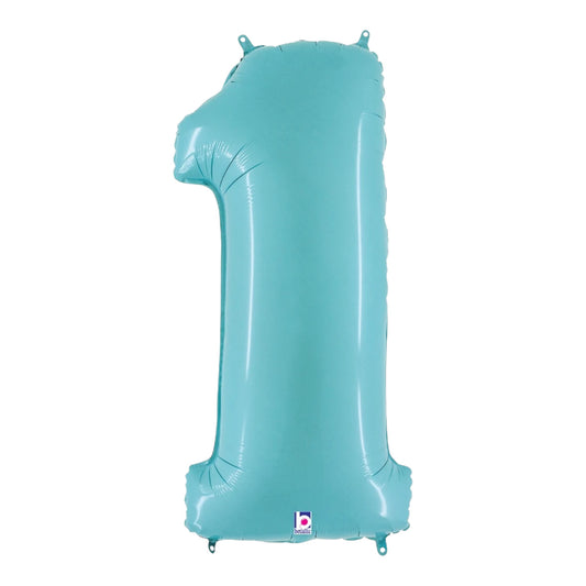Pastel Blue Matte Foil Number Balloons