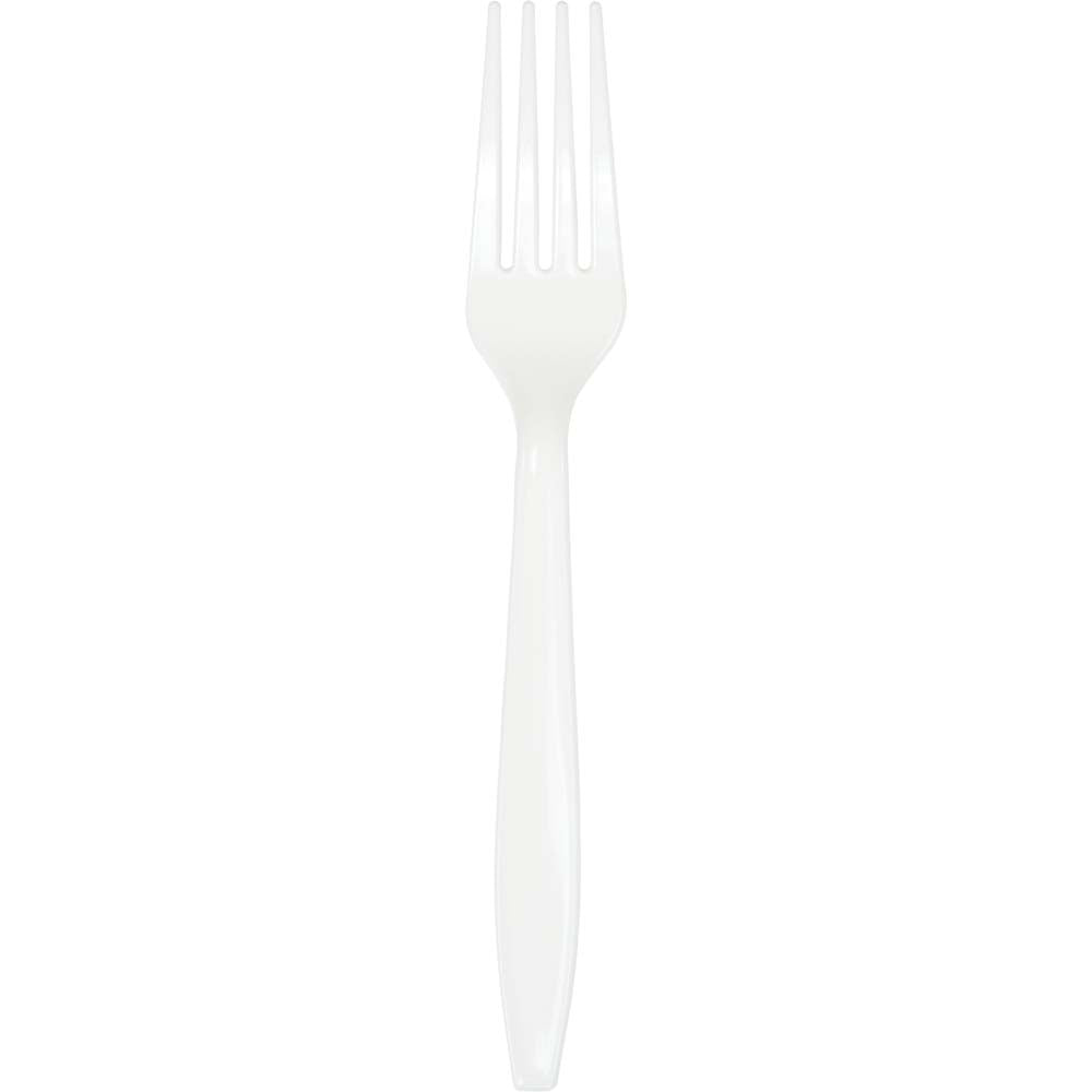 White premium plastic forks, 24 ct.