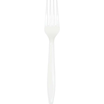 White premium plastic forks, 24 ct.