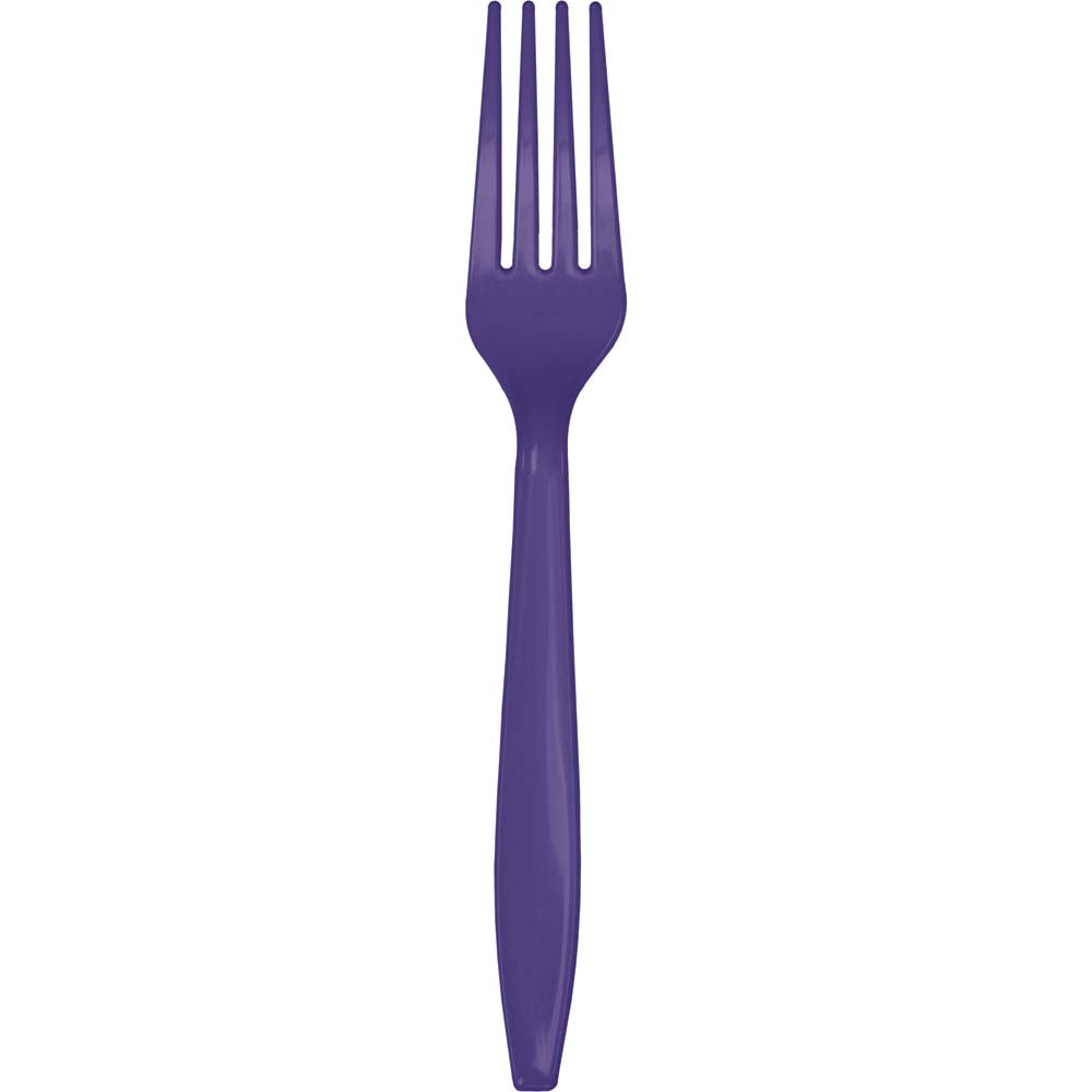 Purple premium plastic forks, 24 ct.