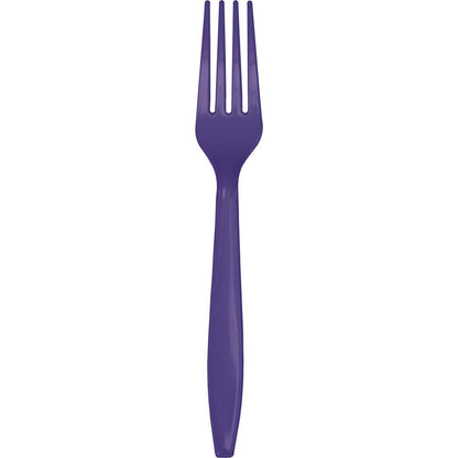 Purple premium plastic forks, 24 ct.