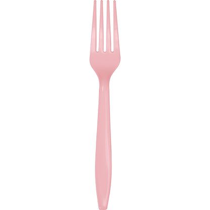 Classic Pink premium plastic forks, 24 ct.
