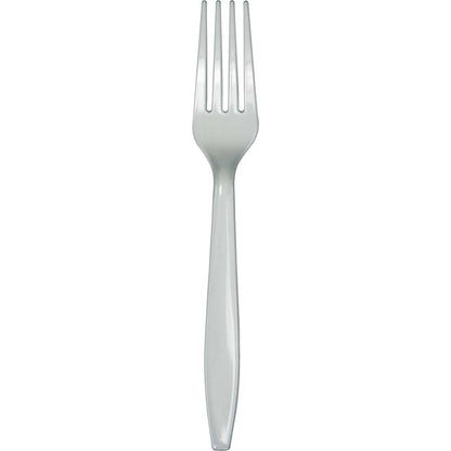 Shimmering Silver premium plastic forks, 24 ct.
