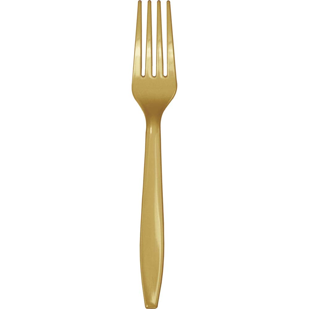 Glittering Gold premium plastic forks, 24 ct.