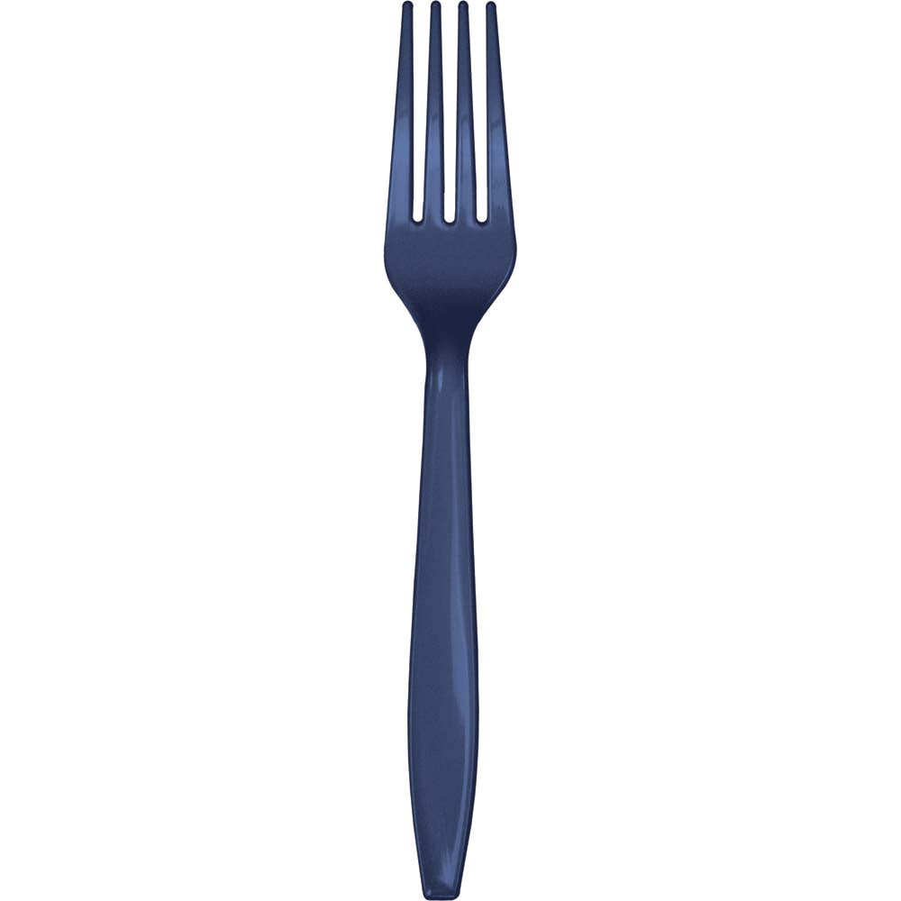 Navy premium plastic forks, 24 ct.