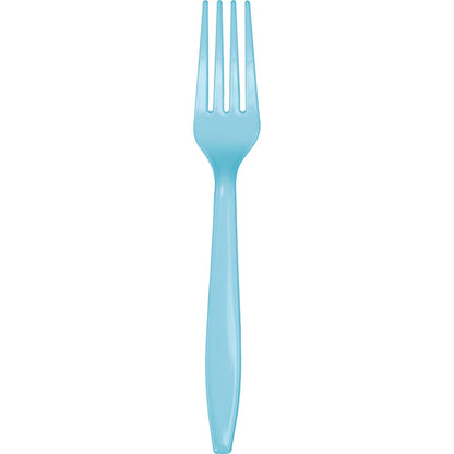 Pastel Blue premium plastic forks, 24 ct.