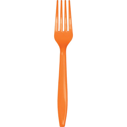Sunkissed Orange premium plastic forks, 24 ct.