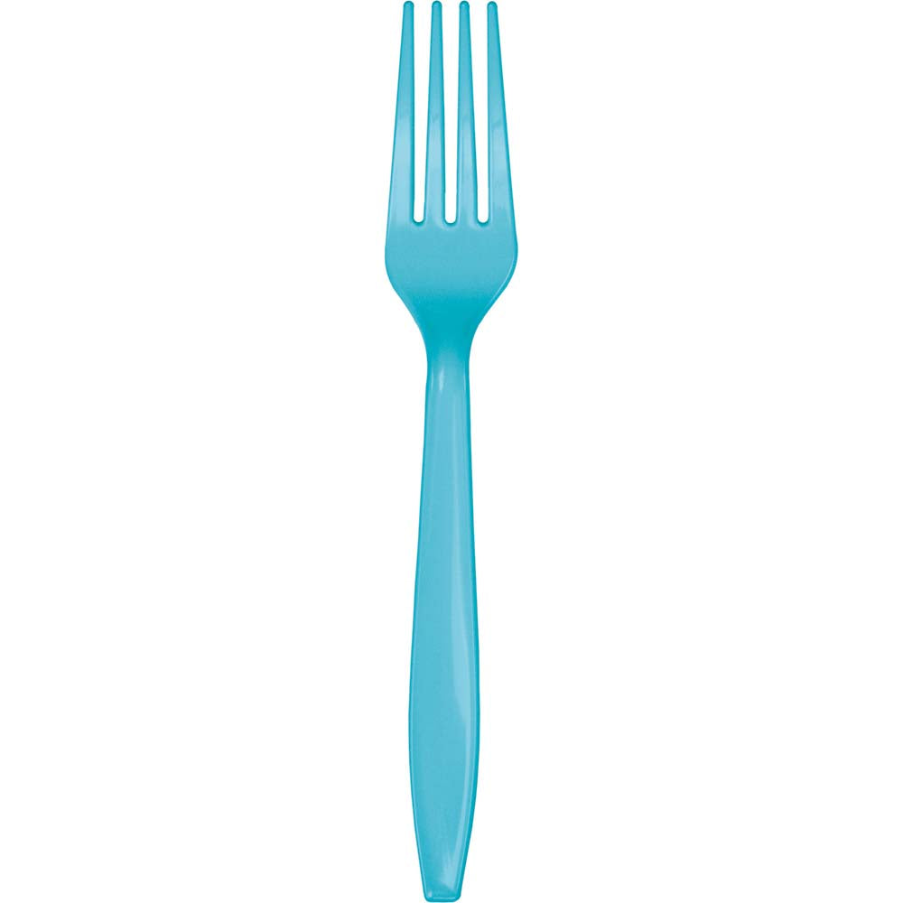Bermuda Blue premium plastic forks, 24 ct.