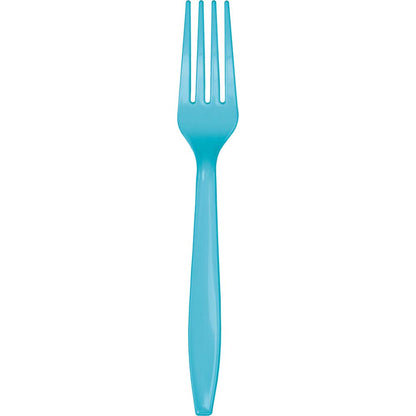Bermuda Blue premium plastic forks, 24 ct.
