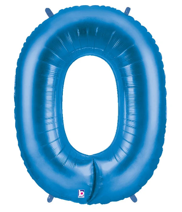 Blue Foil number balloon 0