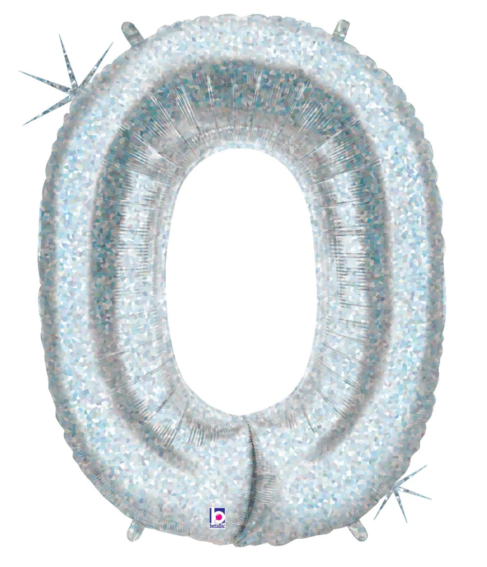 Holographic Silver Foil Number Balloons