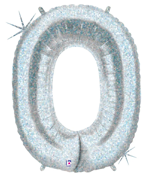 Holographic Silver Foil Number Balloons