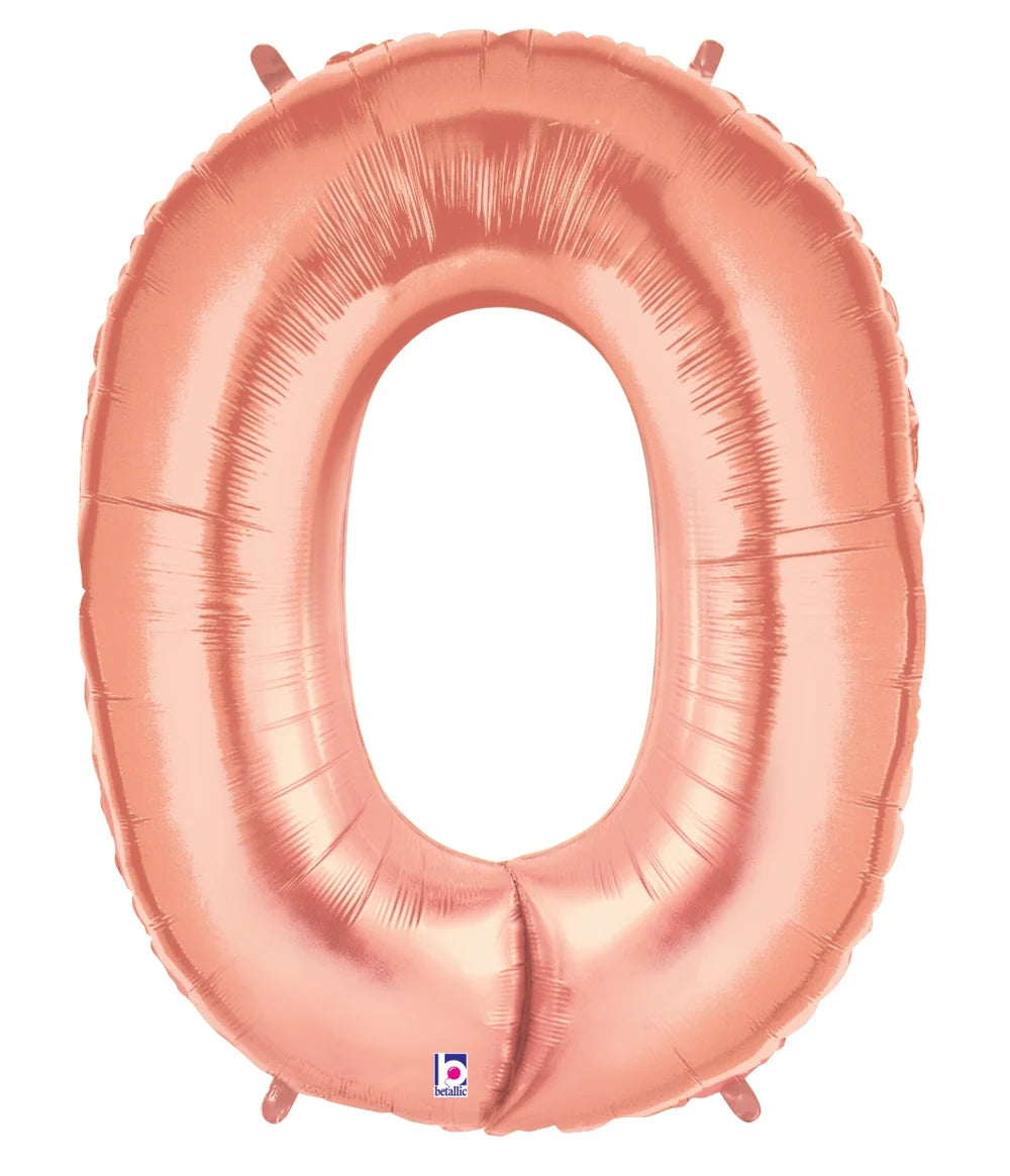 Rose Gold Foil number balloon 0