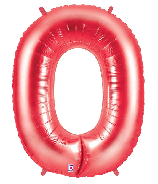Red Foil number balloon 0