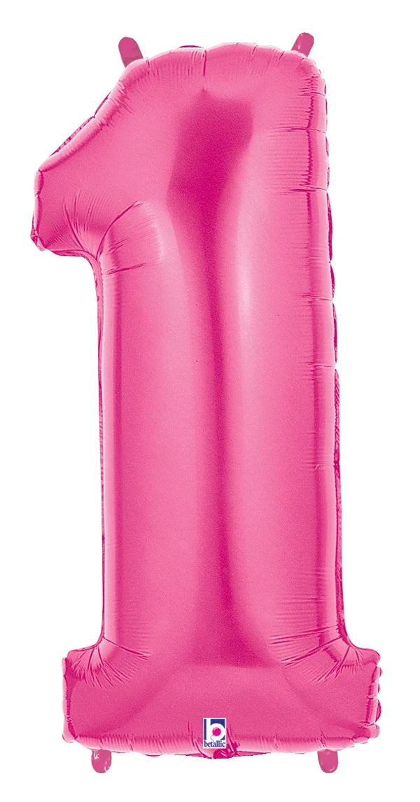 Fuchsia Foil Number Balloons