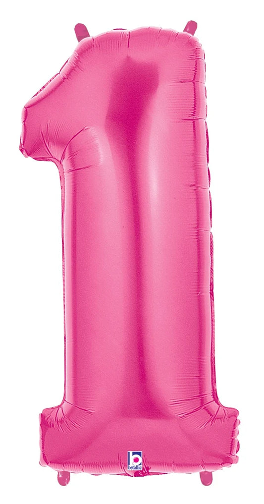 Fuchsia Foil Number Balloons
