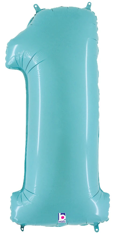 Pastel Blue Matte Foil Number Balloons