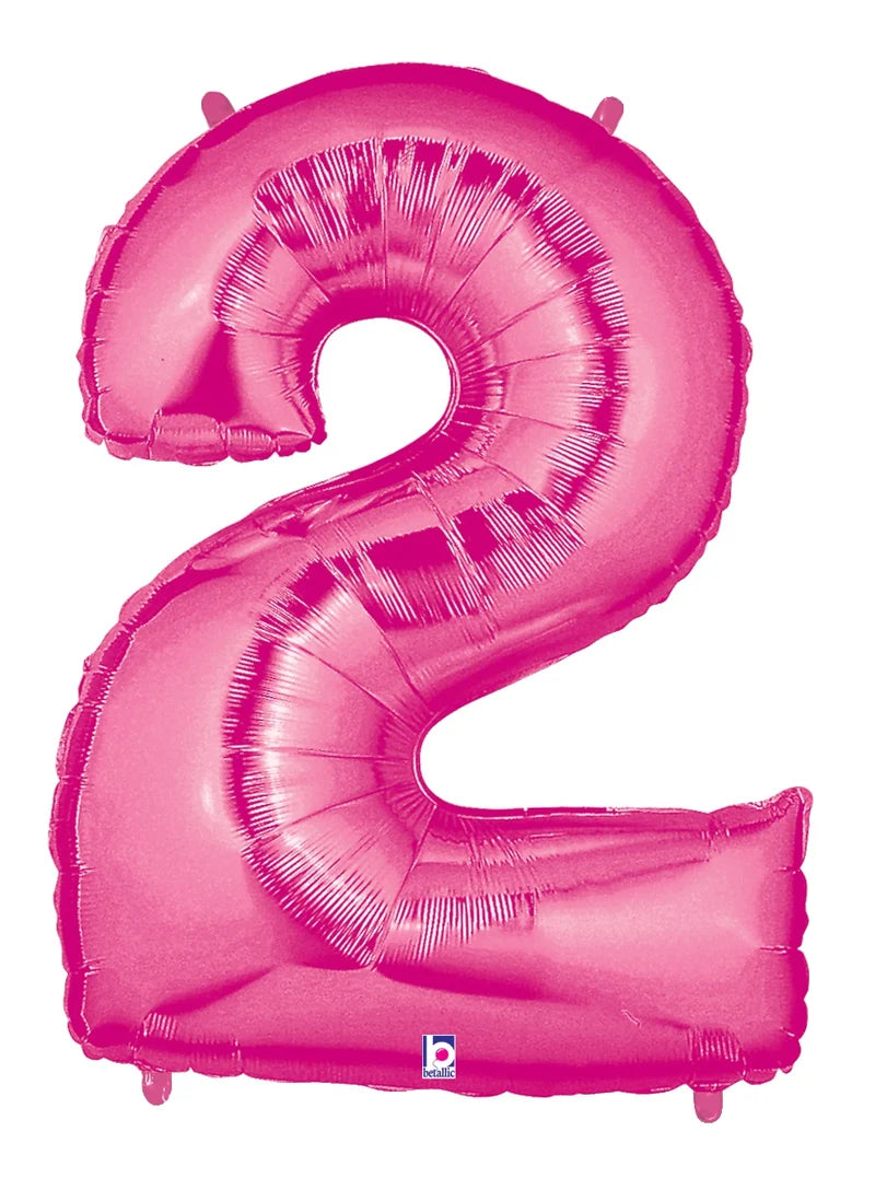 Fuchsia Foil Number Balloons