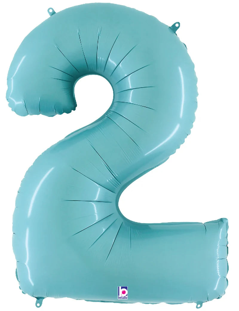 Pastel Blue Matte Foil Number Balloons