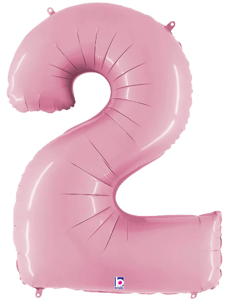 Pastel Pink Matte Number Balloons