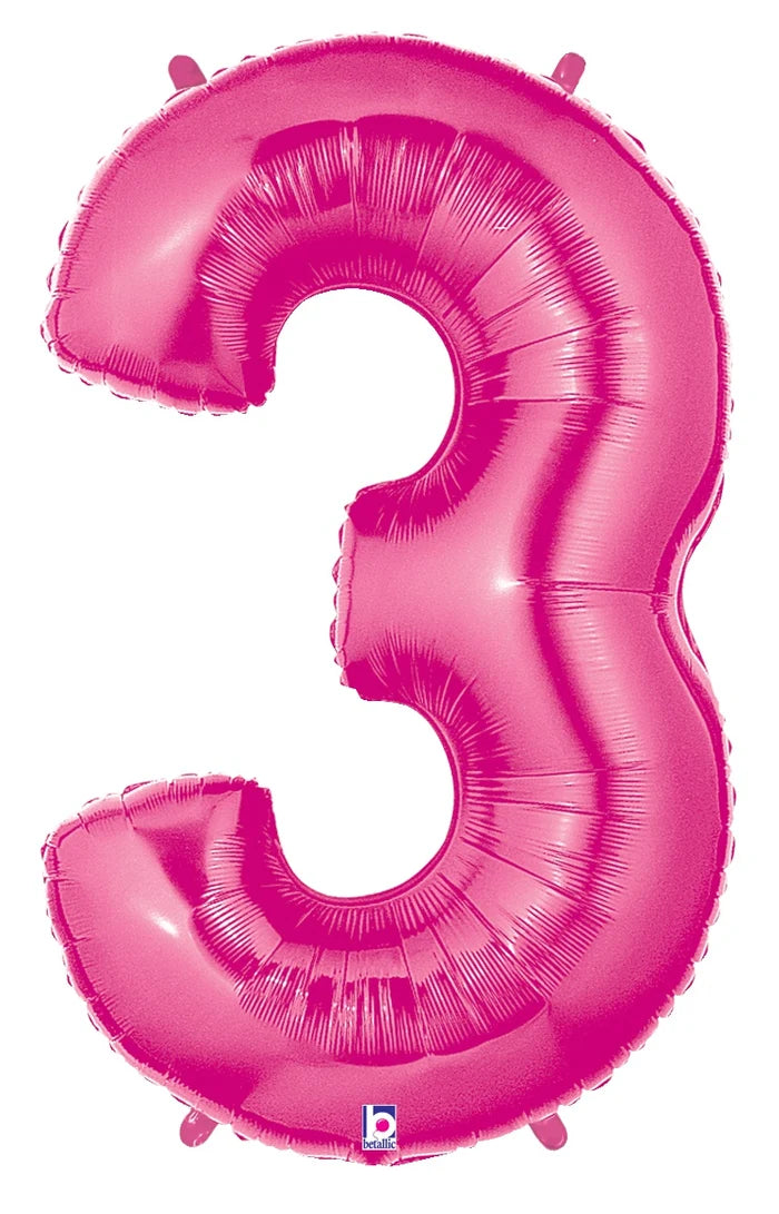 Fuchsia Foil Number Balloons