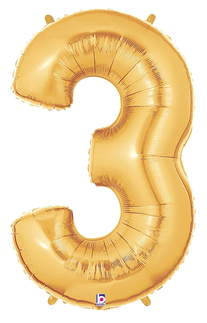 Gold Foil Number Balloons