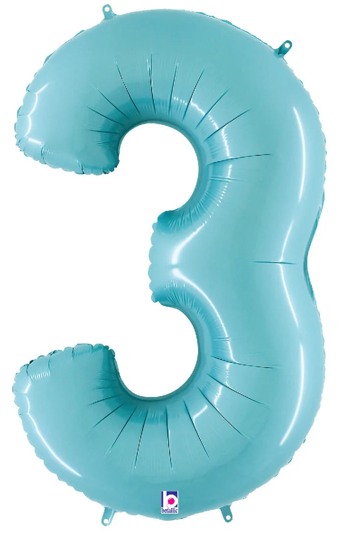 Pastel Blue Matte Foil Number Balloons