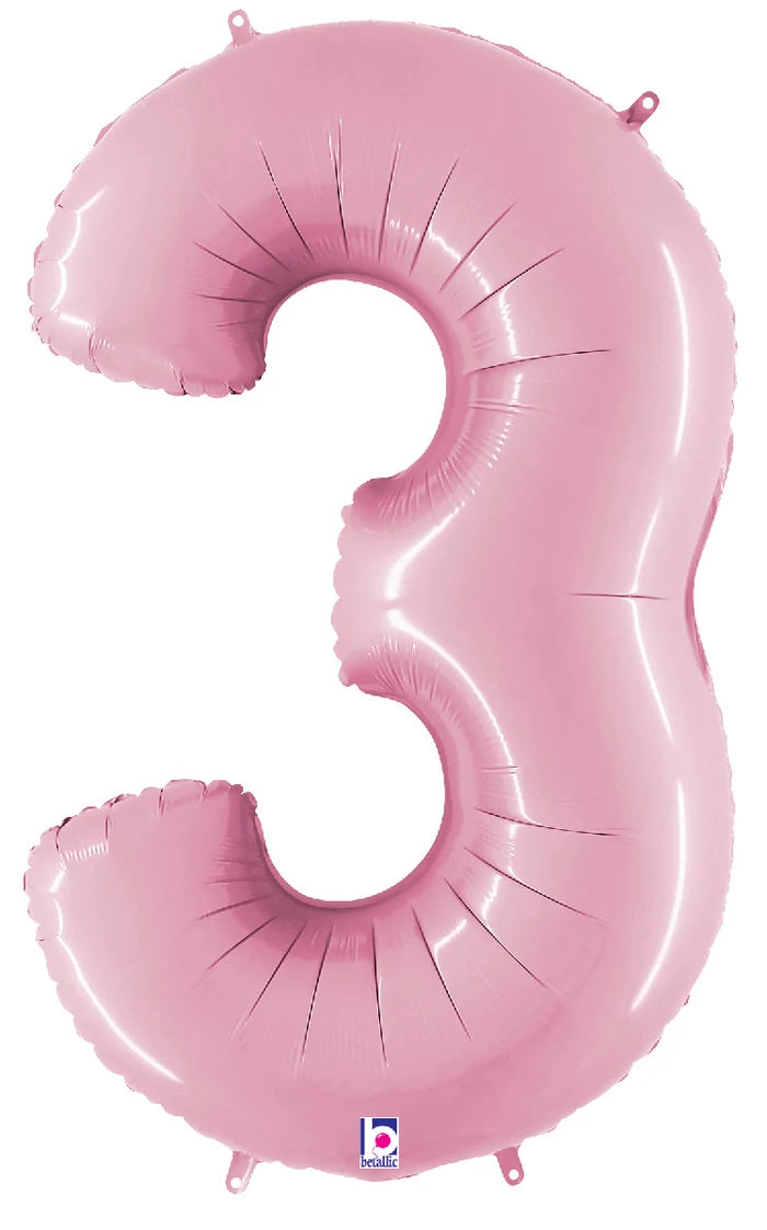 Pastel Pink Matte Number Balloons