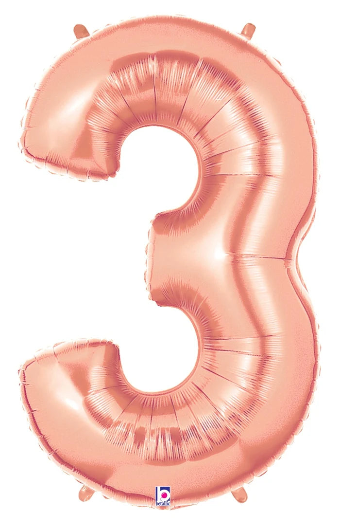 Rose Gold Foil Number Balloons