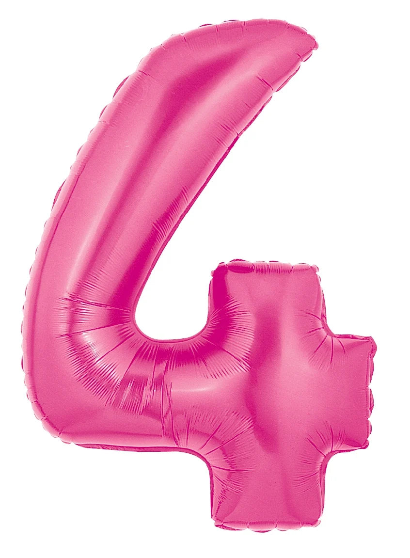 Fuchsia Foil Number Balloons
