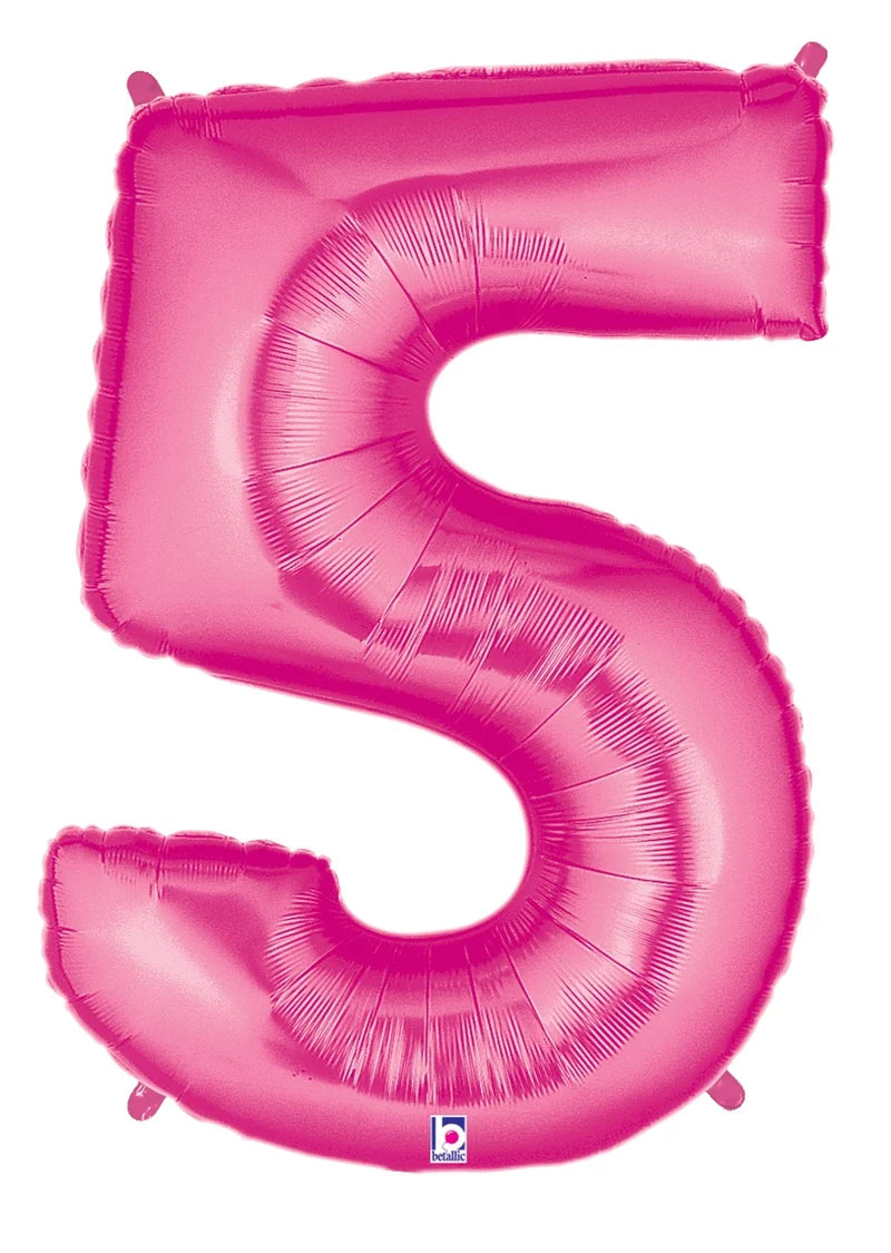 Fuchsia Foil Number Balloons