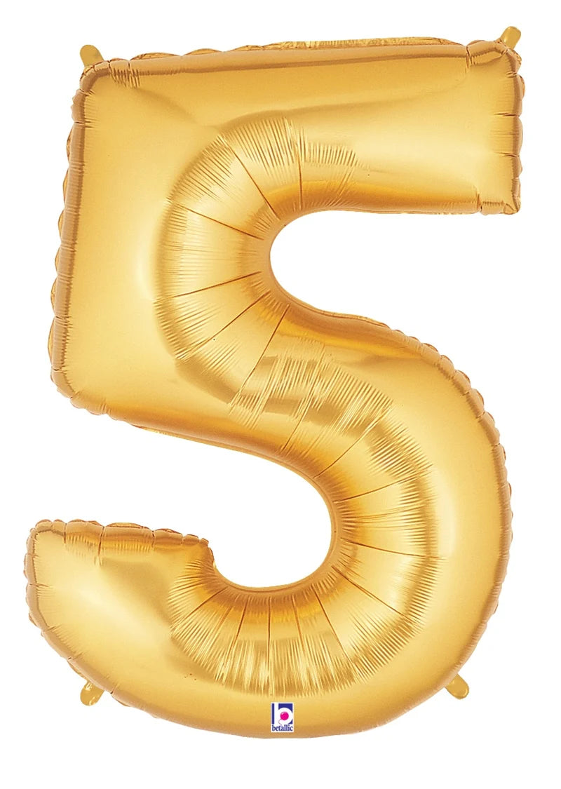 Gold Foil Number Balloons
