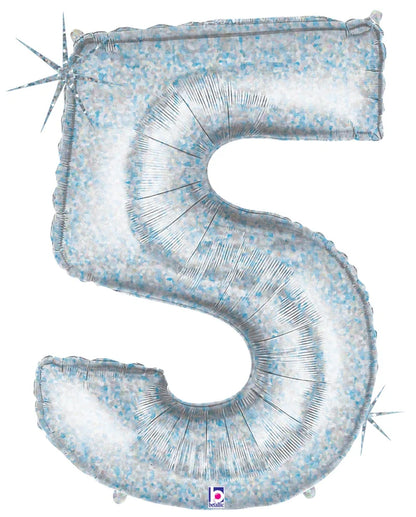 Holographic Silver Foil Number Balloons