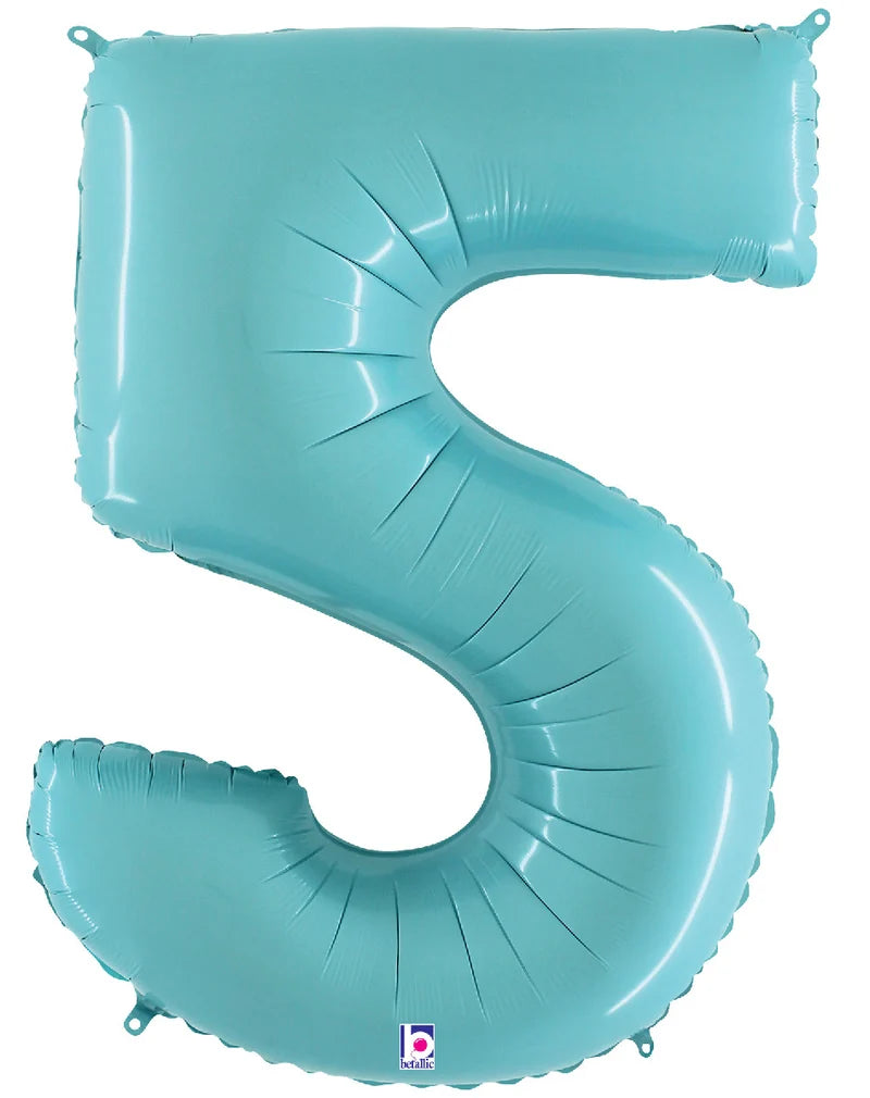 Pastel Blue Matte Foil Number Balloons