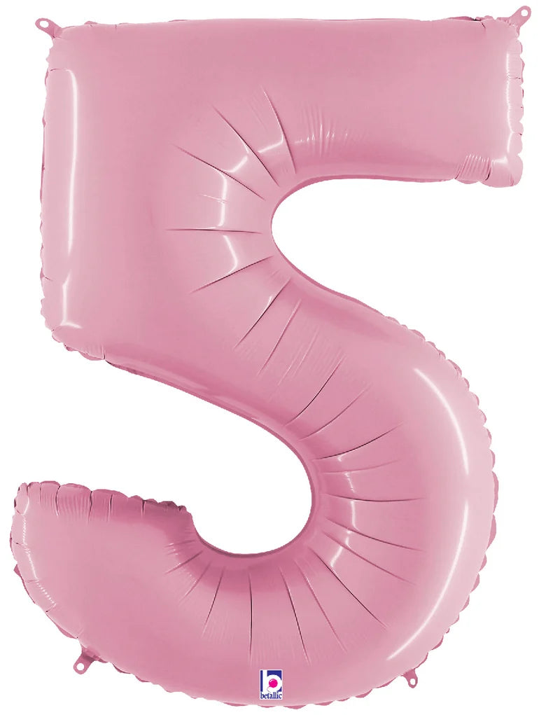 Pastel Pink Matte Number Balloons