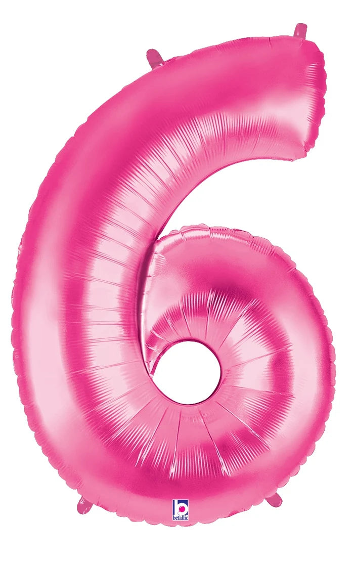 Fuchsia Foil Number Balloons