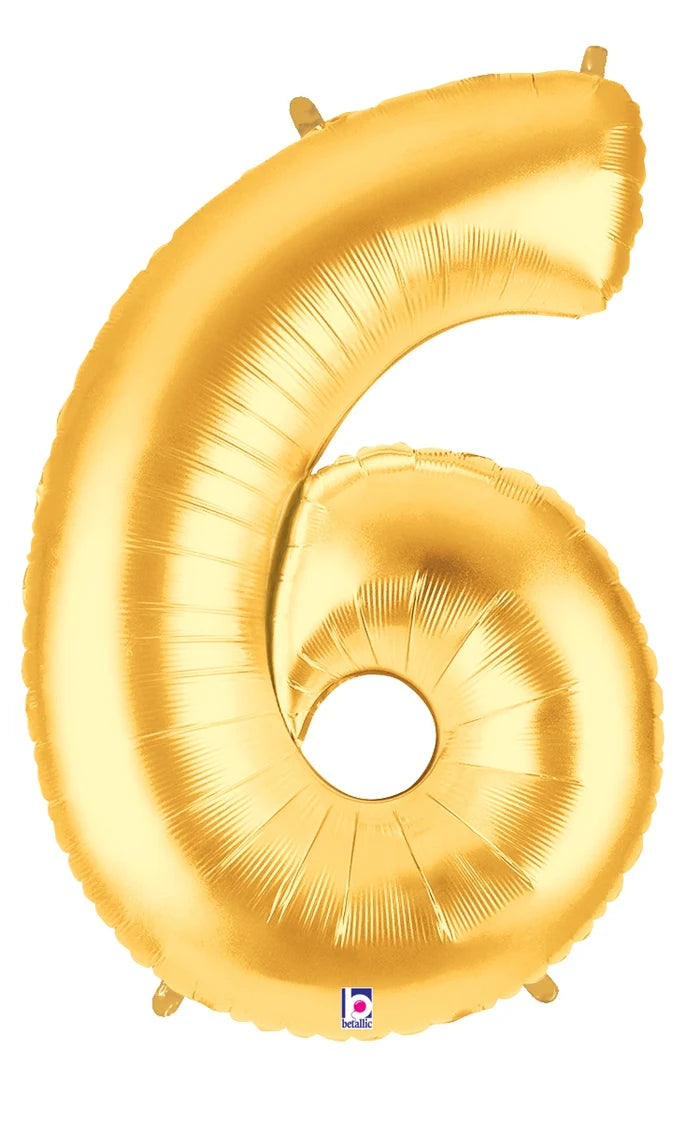 Gold Foil Number Balloons