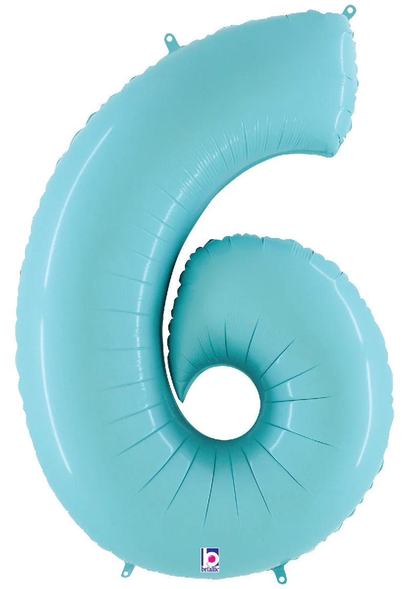 Pastel Blue Matte Foil Number Balloons