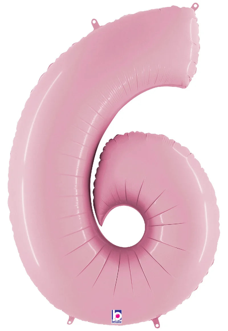 Pastel Pink Matte Number Balloons