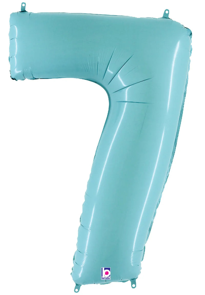 Pastel Blue Matte Foil Number Balloons
