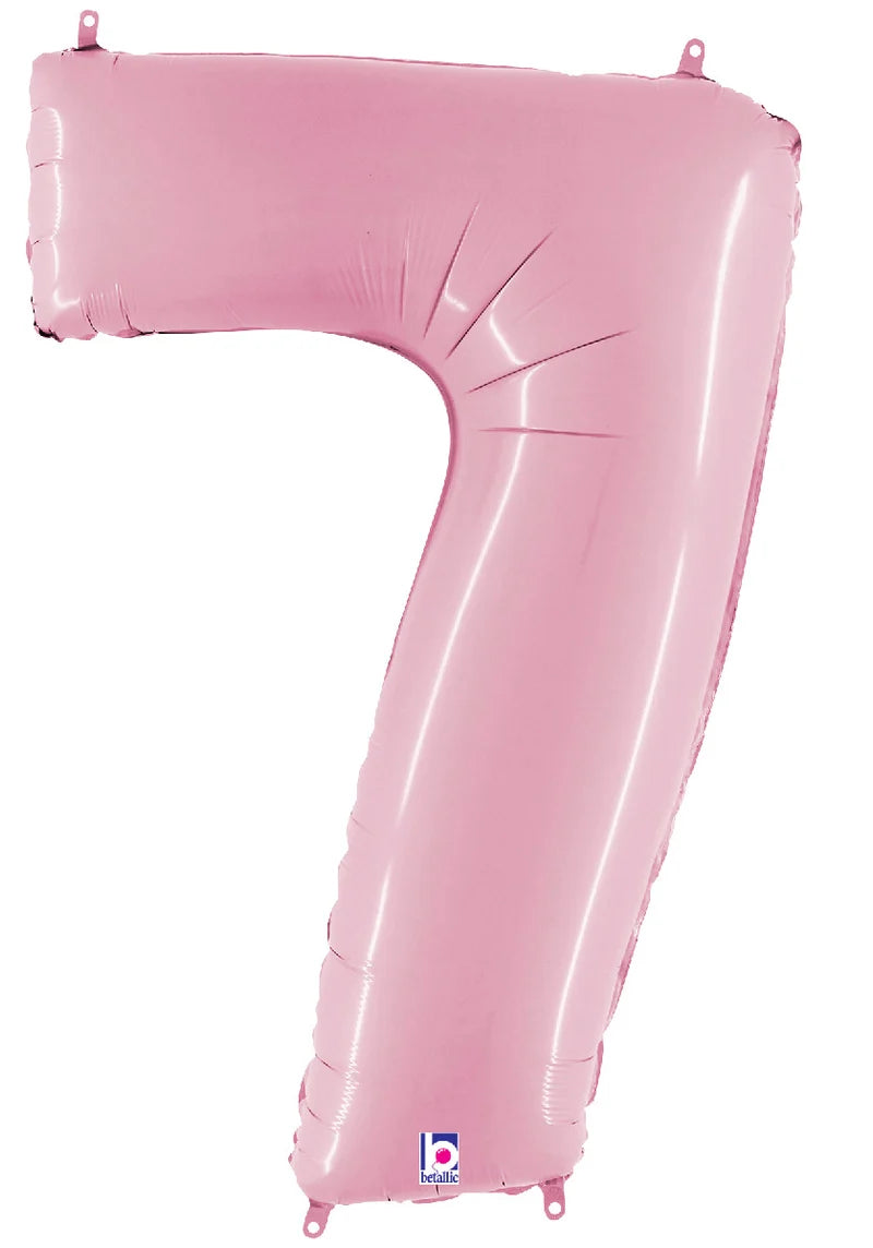 Pastel Pink Matte Number Balloons