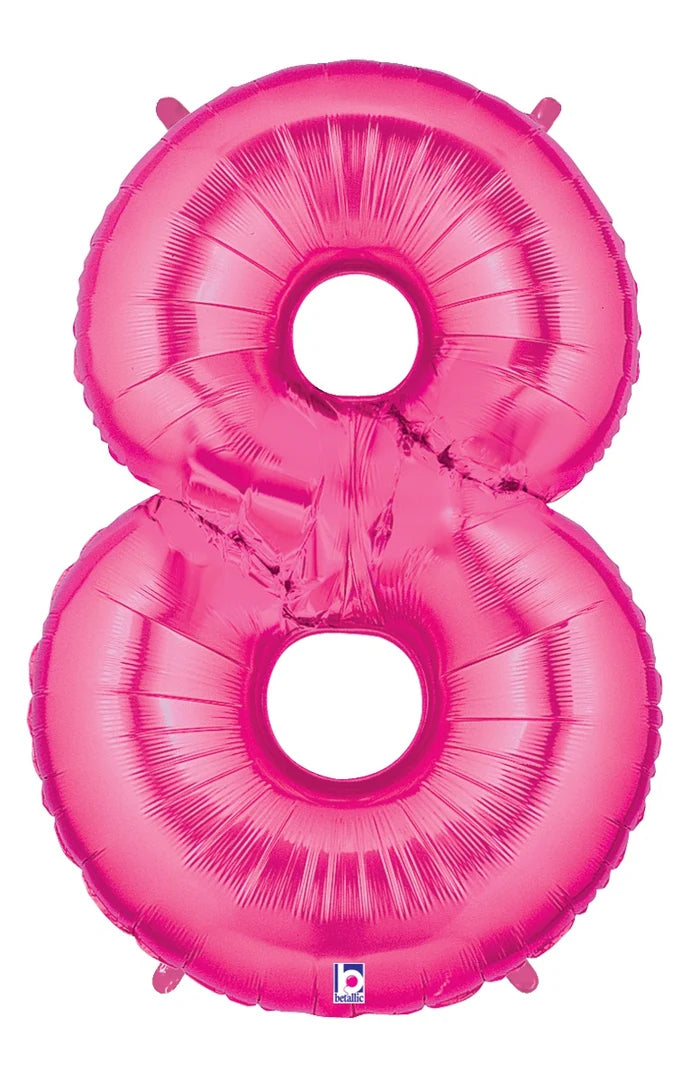 Fuchsia Foil Number Balloons