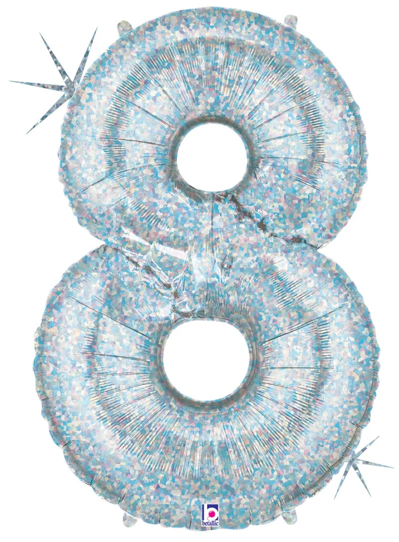 Holographic Silver Foil Number Balloons