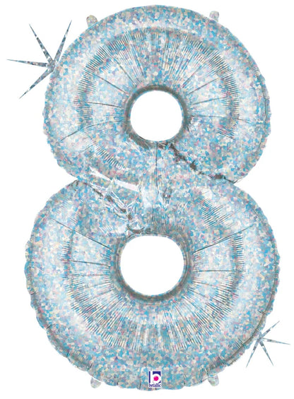 Holographic Silver Foil Number Balloons