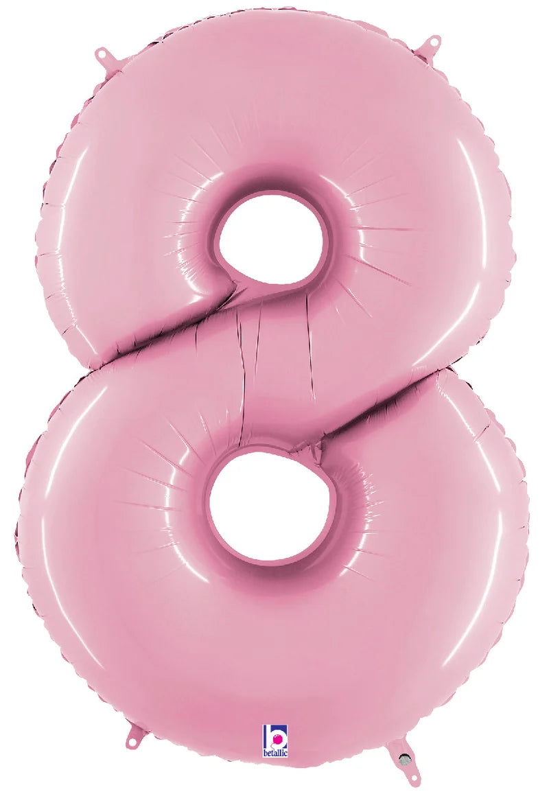 Pastel Pink Matte Number Balloons