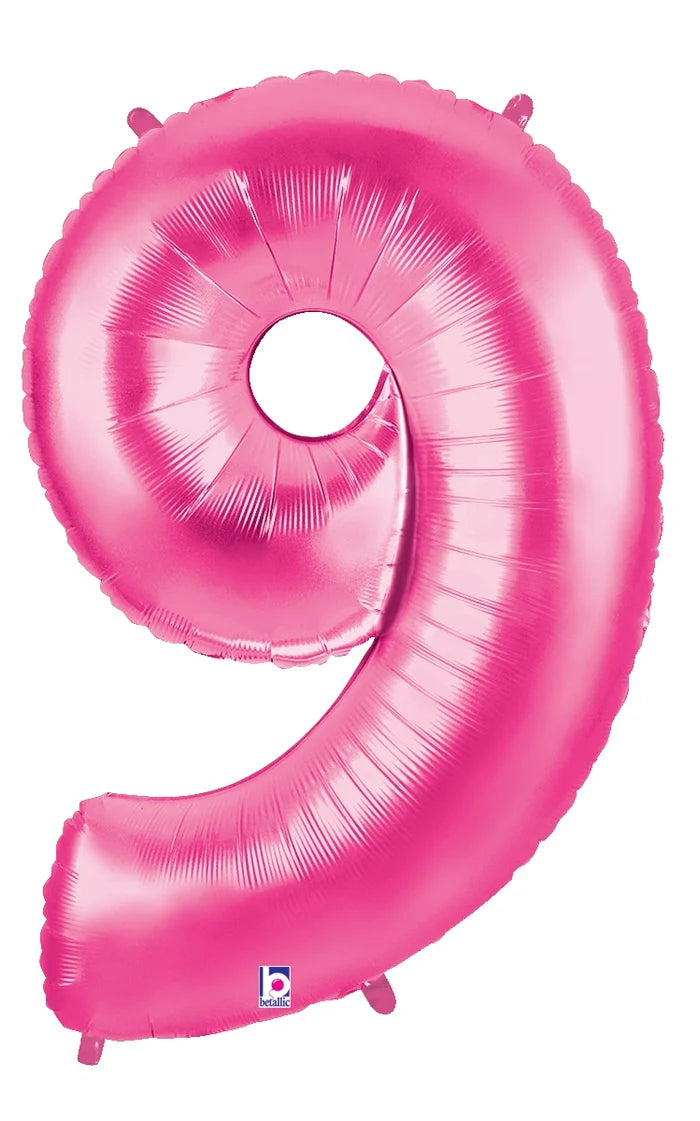 Fuchsia Foil Number Balloons