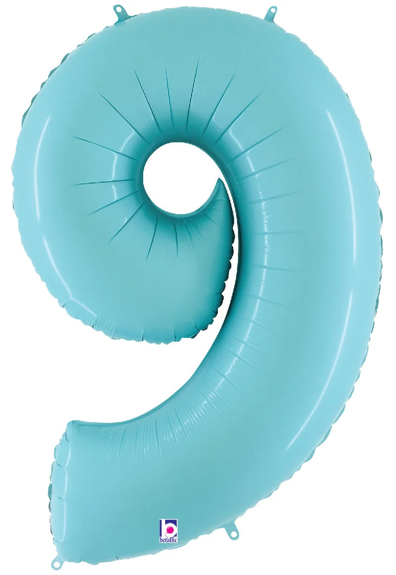 Pastel Blue Matte Foil Number Balloons