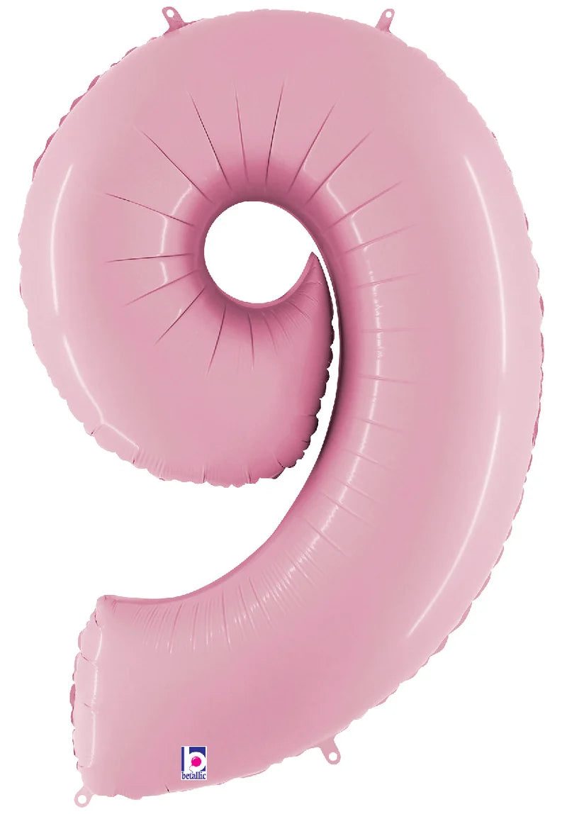 Pastel Pink Matte Number Balloons