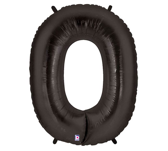 Black Foil number balloon 0